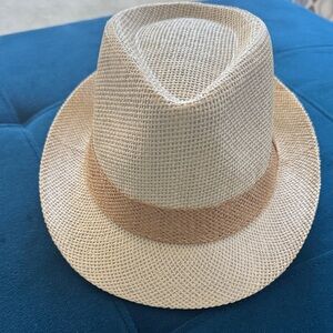 Amazon Cream and Tan Fedora Hat